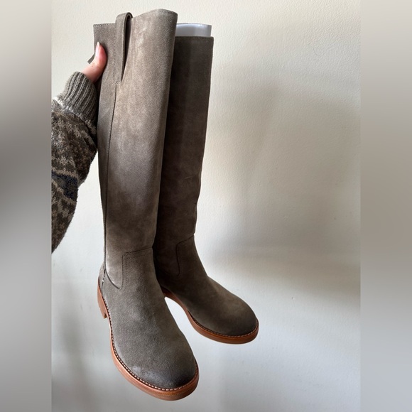 NWOT Sofft Taupe Suede Knee-High Riding Boots - Picture 4 of 8